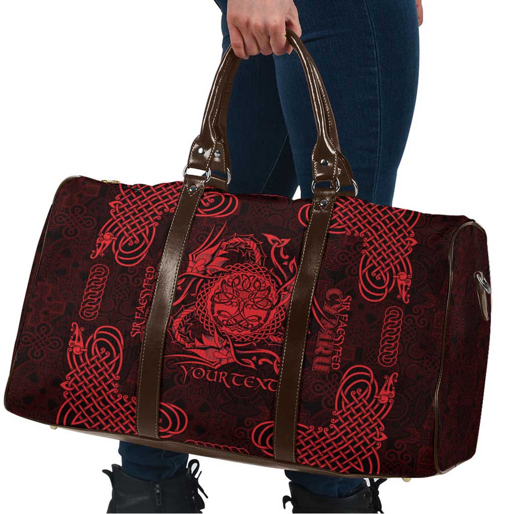 Personalized Radnorshire Sir Faesyfed Travel Bag Red Oak Tree Of Life Celtic-inspired - Wonder Print Shop