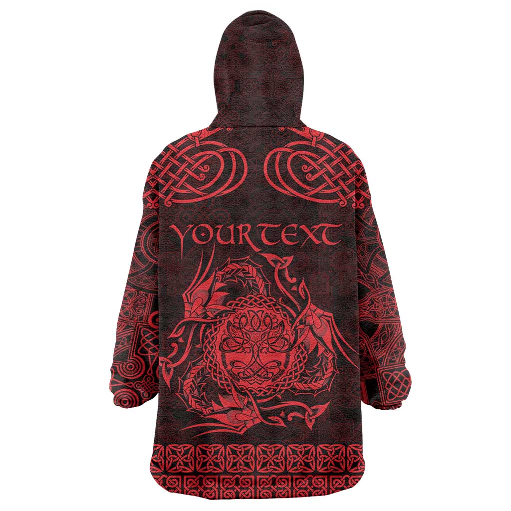 Personalized Radnorshire Sir Faesyfed Wearable Blanket Hoodie Red Oak Tree Of Life Celtic-inspired - Wonder Print Shop