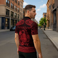 Personalized Radnorshire Sir Faesyfed Zipper Polo Shirt Red Oak Tree Of Life Celtic-inspired - Wonder Print Shop