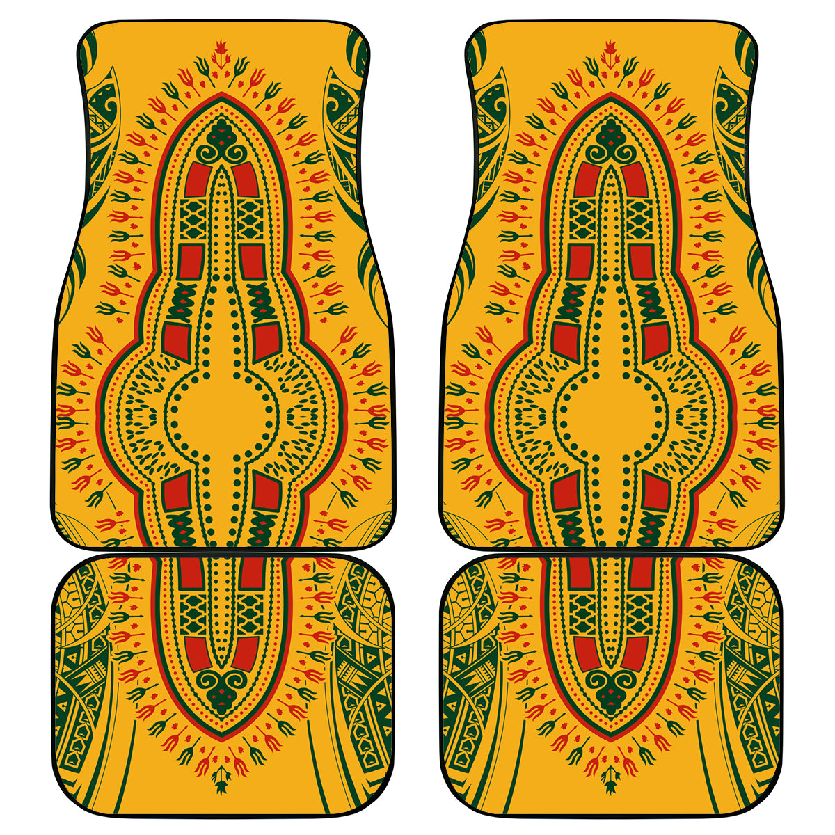 Africa Dashiki Car Mats African Tribal Art Mixed Polynesian Tattoo Gold Color Unique LT9 - Wonder Print Shop