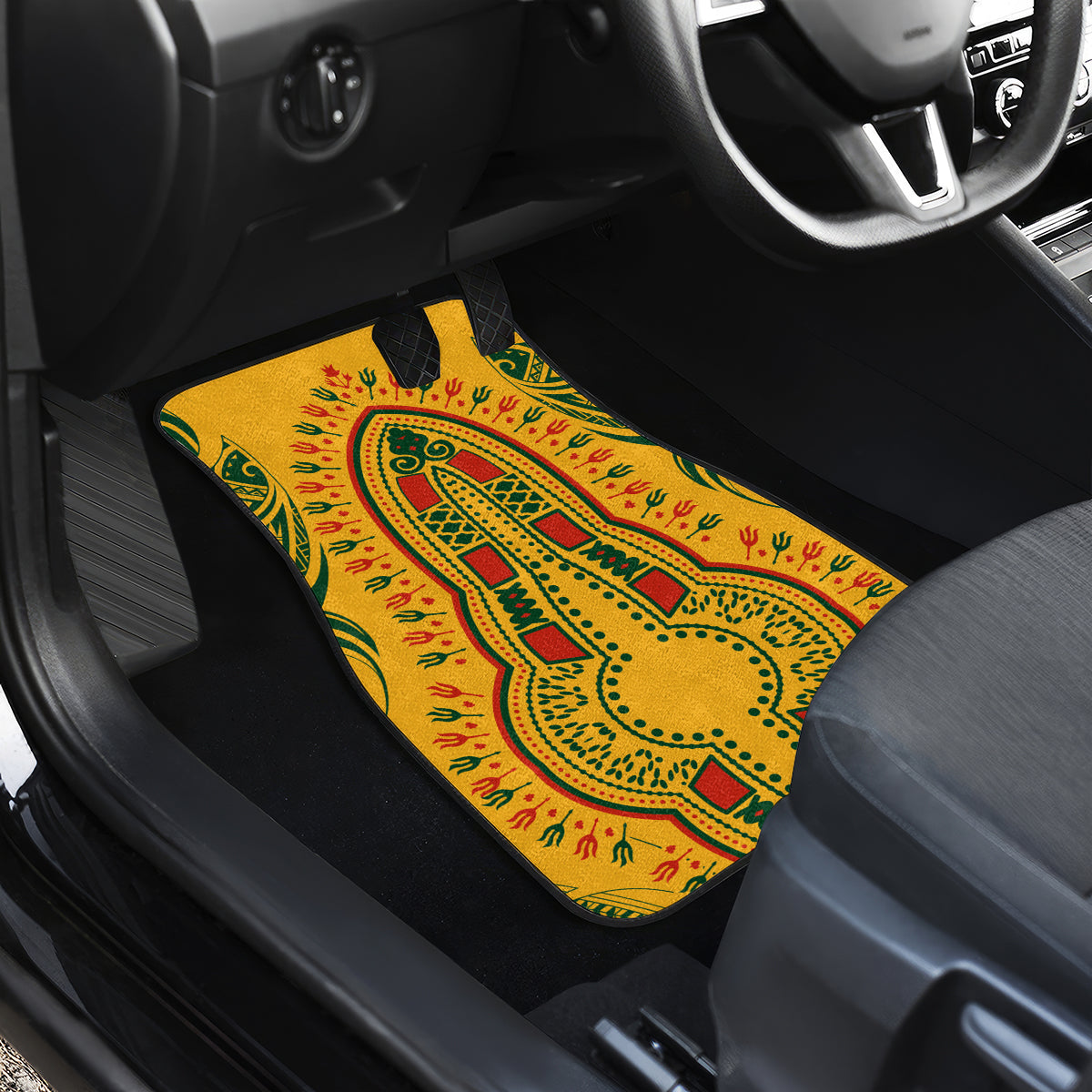 Africa Dashiki Car Mats African Tribal Art Mixed Polynesian Tattoo Gold Color Unique LT9 - Wonder Print Shop