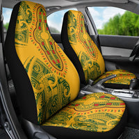 Africa Dashiki Car Seat Cover African Tribal Art Mixed Polynesian Tattoo Gold Color Unique LT9 - Wonder Print Shop