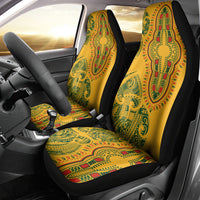 Africa Dashiki Car Seat Cover African Tribal Art Mixed Polynesian Tattoo Gold Color Unique LT9 - Wonder Print Shop