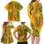 Africa Dashiki Family Matching Long Sleeve Bodycon Dress and Hawaiian Shirt African Tribal Art Mixed Polynesian Tattoo Gold Color Unique LT9 - Wonder Print Shop