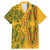 Africa Dashiki Family Matching Mermaid Dress and Hawaiian Shirt African Tribal Art Mixed Polynesian Tattoo Gold Color Unique LT9 - Wonder Print Shop