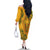 Africa Dashiki Family Matching Off Shoulder Long Sleeve Dress and Hawaiian Shirt African Tribal Art Mixed Polynesian Tattoo Gold Color Unique - Wonder Print Shop