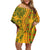 Africa Dashiki Family Matching Off Shoulder Short Dress and Hawaiian Shirt African Tribal Art Mixed Polynesian Tattoo Gold Color Unique LT9 - Wonder Print Shop
