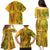 Africa Dashiki Family Matching Puletasi Dress and Hawaiian Shirt African Tribal Art Mixed Polynesian Tattoo Gold Color Unique - Wonder Print Shop
