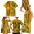Africa Dashiki Family Matching Short Sleeve Bodycon Dress and Hawaiian Shirt African Tribal Art Mixed Polynesian Tattoo Gold Color Unique - Wonder Print Shop