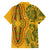 Africa Dashiki Family Matching Short Sleeve Bodycon Dress and Hawaiian Shirt African Tribal Art Mixed Polynesian Tattoo Gold Color Unique - Wonder Print Shop