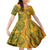Africa Dashiki Family Matching Summer Maxi Dress and Hawaiian Shirt African Tribal Art Mixed Polynesian Tattoo Gold Color Unique - Wonder Print Shop