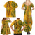Africa Dashiki Family Matching Summer Maxi Dress and Hawaiian Shirt African Tribal Art Mixed Polynesian Tattoo Gold Color Unique - Wonder Print Shop