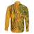 Africa Dashiki Family Matching Summer Maxi Dress and Hawaiian Shirt African Tribal Art Mixed Polynesian Tattoo Gold Color Unique - Wonder Print Shop