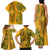 Africa Dashiki Family Matching Tank Maxi Dress and Hawaiian Shirt African Tribal Art Mixed Polynesian Tattoo Gold Color Unique - Wonder Print Shop