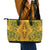 Africa Dashiki Leather Tote Bag African Tribal Art Mixed Polynesian Tattoo Gold Color Unique - Wonder Print Shop