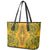 Africa Dashiki Leather Tote Bag African Tribal Art Mixed Polynesian Tattoo Gold Color Unique - Wonder Print Shop