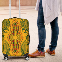Africa Dashiki Luggage Cover African Tribal Art Mixed Polynesian Tattoo Gold Color Unique - Wonder Print Shop