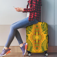 Africa Dashiki Luggage Cover African Tribal Art Mixed Polynesian Tattoo Gold Color Unique - Wonder Print Shop