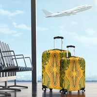 Africa Dashiki Luggage Cover African Tribal Art Mixed Polynesian Tattoo Gold Color Unique - Wonder Print Shop