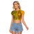 Africa Dashiki Raglan Cropped T Shirt African Tribal Art Mixed Polynesian Tattoo Gold Color Unique - Wonder Print Shop