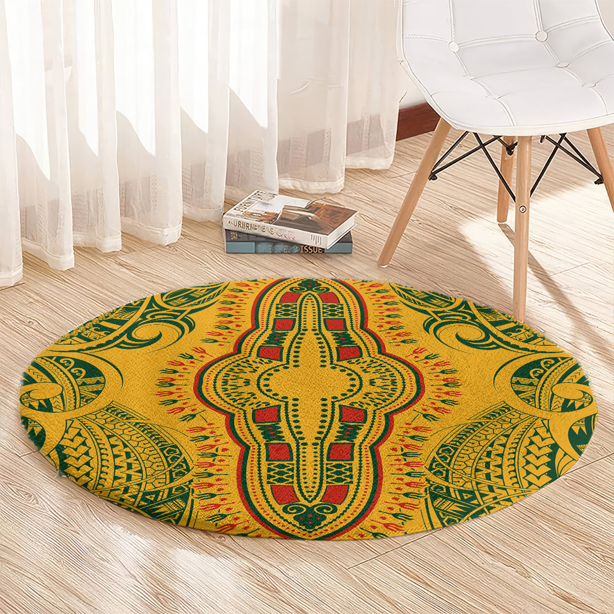 africa-dashiki-round-carpet-african-tribal-art-mixed-polynesian-tattoo-gold-color-unique