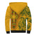 Africa Dashiki Sherpa Hoodie African Tribal Art Mixed Polynesian Tattoo Gold Color Unique - Wonder Print Shop