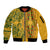 Africa Dashiki Sleeve Zip Bomber Jacket African Tribal Art Mixed Polynesian Tattoo Gold Color Unique - Wonder Print Shop