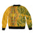 Africa Dashiki Sleeve Zip Bomber Jacket African Tribal Art Mixed Polynesian Tattoo Gold Color Unique - Wonder Print Shop
