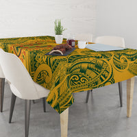 Africa Dashiki Tablecloth African Tribal Art Mixed Polynesian Tattoo Gold Color Unique - Wonder Print Shop