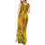 Africa Dashiki Tank Maxi Dress African Tribal Art Mixed Polynesian Tattoo Gold Color Unique - Wonder Print Shop
