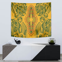 Africa Dashiki Tapestry African Tribal Art Mixed Polynesian Tattoo Gold Color Unique - Wonder Print Shop