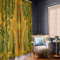 Africa Dashiki Window Curtain African Tribal Art Mixed Polynesian Tattoo Gold Color Unique - Wonder Print Shop