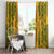 Africa Dashiki Window Curtain African Tribal Art Mixed Polynesian Tattoo Gold Color Unique - Wonder Print Shop