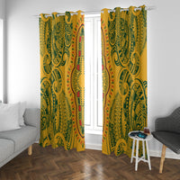 Africa Dashiki Window Curtain African Tribal Art Mixed Polynesian Tattoo Gold Color Unique - Wonder Print Shop