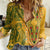 Africa Dashiki Women Casual Shirt African Tribal Art Mixed Polynesian Tattoo Gold Color Unique - Wonder Print Shop