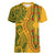 Africa Dashiki Women V Neck T Shirt African Tribal Art Mixed Polynesian Tattoo Gold Color Unique - Wonder Print Shop