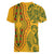 Africa Dashiki Women V Neck T Shirt African Tribal Art Mixed Polynesian Tattoo Gold Color Unique - Wonder Print Shop