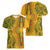 Africa Dashiki Women V Neck T Shirt African Tribal Art Mixed Polynesian Tattoo Gold Color Unique - Wonder Print Shop