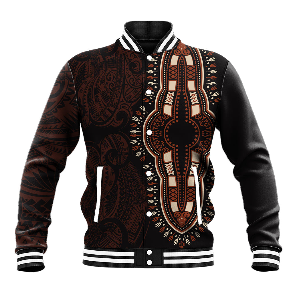 Africa Dashiki Baseball Jacket African Tribal Art Mixed Polynesian Tattoo Red Color Unique LT9 - Wonder Print Shop