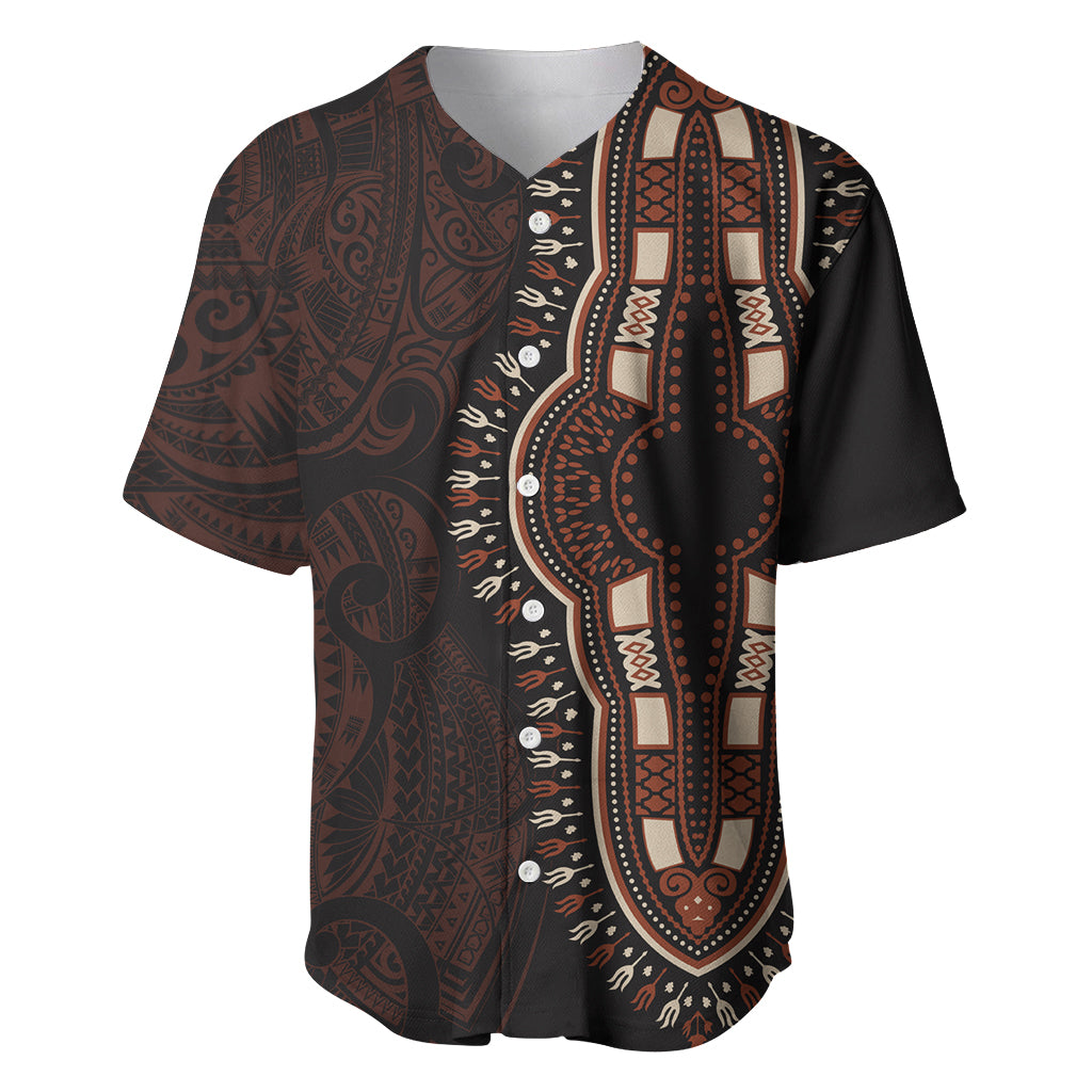 Africa Dashiki Baseball Jersey African Tribal Art Mixed Polynesian Tattoo Red Color Unique LT9 - Wonder Print Shop