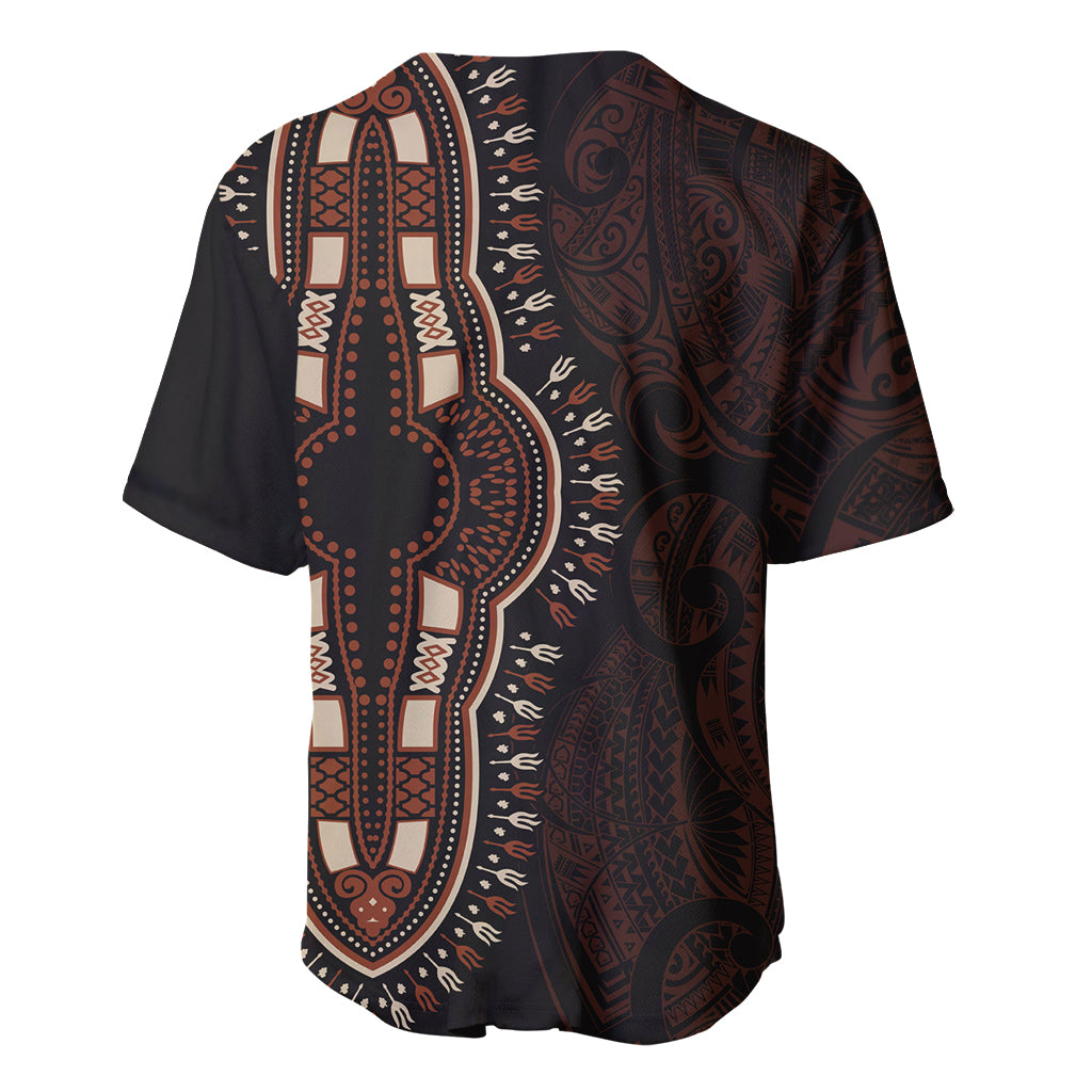 Africa Dashiki Baseball Jersey African Tribal Art Mixed Polynesian Tattoo Red Color Unique LT9 - Wonder Print Shop