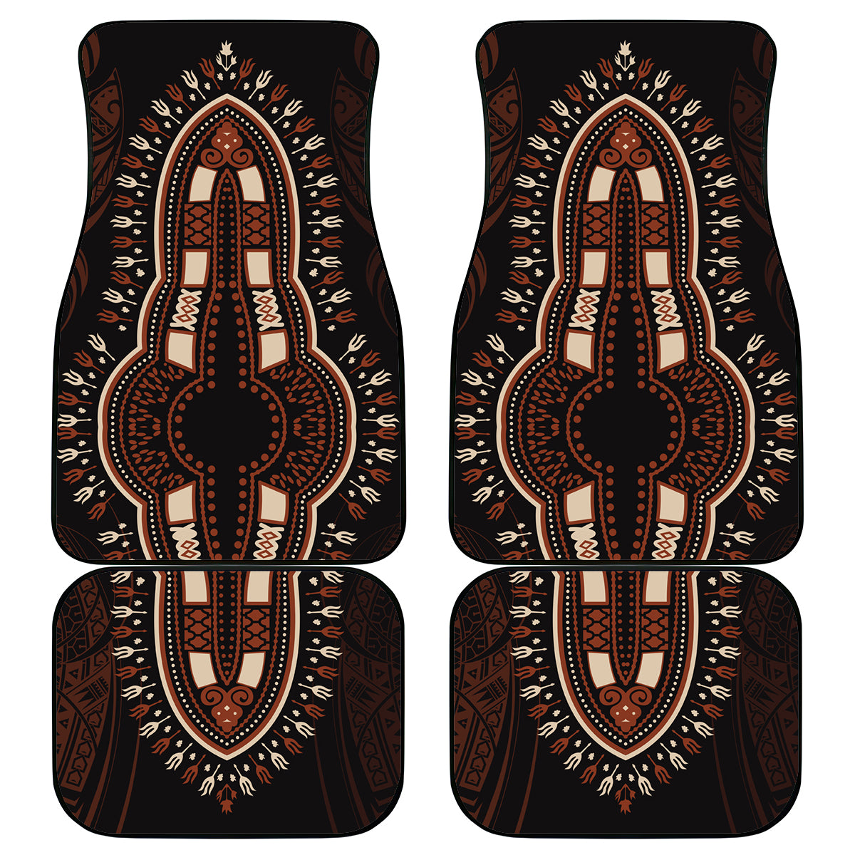 Africa Dashiki Car Mats African Tribal Art Mixed Polynesian Tattoo Red Color Unique LT9 - Wonder Print Shop