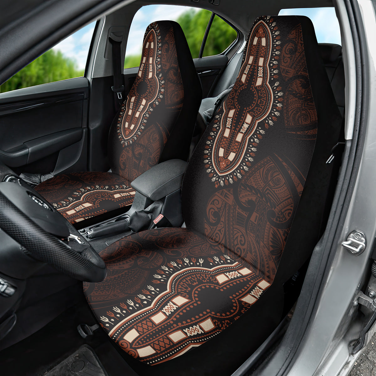 Africa Dashiki Car Seat Cover African Tribal Art Mixed Polynesian Tattoo Red Color Unique LT9 - Wonder Print Shop