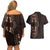 Africa Dashiki Couples Matching Off Shoulder Short Dress and Hawaiian Shirt African Tribal Art Mixed Polynesian Tattoo Red Color Unique LT9 - Wonder Print Shop