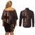 Africa Dashiki Couples Matching Off Shoulder Short Dress and Long Sleeve Button Shirts African Tribal Art Mixed Polynesian Tattoo Red Color Unique LT9 - Wonder Print Shop