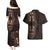 Africa Dashiki Couples Matching Puletasi Dress and Hawaiian Shirt African Tribal Art Mixed Polynesian Tattoo Red Color Unique LT9 - Wonder Print Shop