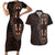 Africa Dashiki Couples Matching Short Sleeve Bodycon Dress and Hawaiian Shirt African Tribal Art Mixed Polynesian Tattoo Red Color Unique LT9 - Wonder Print Shop