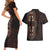 Africa Dashiki Couples Matching Short Sleeve Bodycon Dress and Hawaiian Shirt African Tribal Art Mixed Polynesian Tattoo Red Color Unique LT9 - Wonder Print Shop