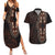 Africa Dashiki Couples Matching Summer Maxi Dress and Hawaiian Shirt African Tribal Art Mixed Polynesian Tattoo Red Color Unique LT9 - Wonder Print Shop
