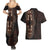 Africa Dashiki Couples Matching Summer Maxi Dress and Hawaiian Shirt African Tribal Art Mixed Polynesian Tattoo Red Color Unique LT9 - Wonder Print Shop